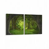 Olla 14120K2Y Doğa / Manzara Görseli Kare 2'li Yatay Kanvas Tablo (Ölçü: 85X40)