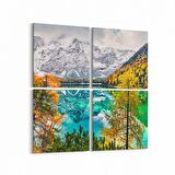 Olla 14458K4 Doğa / Manzara Görseli Kare 4'lü Kanvas Tablo (Ölçü: 145X145)