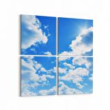Olla 15749K4 Gökyüzü Bulut Görseli Kare 4'lü Kanvas Tablo (Ölçü: 125X125)
