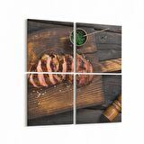 Olla 15226K4 Gıda Görseli Kare 4'lü Kanvas Tablo (Ölçü: 145X145)