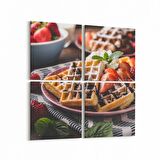 Olla 15005K4 Gıda Görseli Kare 4'lü Kanvas Tablo (Ölçü: 145X145)