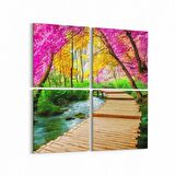 Olla 13359K4 Doğa / Manzara Görseli Kare 4'lü Kanvas Tablo (Ölçü: 125X125)