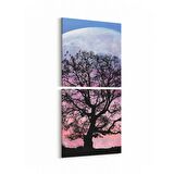 Olla 14159K2D Doğa / Manzara Görseli Kare 2'li Dikey Kanvas Tablo (Ölçü: 30X65)