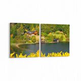Olla 14546K2Y Doğa / Manzara Görseli Kare 2'li Yatay Kanvas Tablo (Ölçü: 85X40)