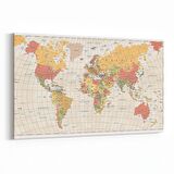 Olla 16231Y Harita Görseli Yatay Kanvas Tablo (Ölçü: 70X50)