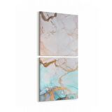 Olla 16680K2D Mermer Desen Görsel Kare 2'li Dikey Kanvas Tablo (Ölçü: 30X65)