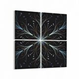 Olla 10383K4 Abstract Görsel Kare 4'lü Kanvas Tablo (Ölçü: 105X105)
