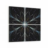 Olla 10383K4 Abstract Görsel Kare 4'lü Kanvas Tablo (Ölçü: 125X125)