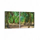 Olla 13679K2Y Doğa / Manzara Görseli Kare 2'li Yatay Kanvas Tablo (Ölçü: 125X60)