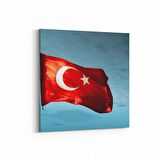 Olla 17538K Türk Bayrağı Görseli Kare Kanvas Tablo (Ölçü: 25X25)