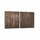 Olla 12019K2Y Ahşap Desen Görseli Kare 2'li Yatay Kanvas Tablo (Ölçü: 105X50)