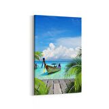 Olla 16369D Kumsal / Sahil Görseli Dikey Kanvas Tablo (Ölçü: 60X90)