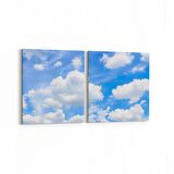 Olla 15519K2Y Gökyüzü Bulut Görseli Kare 2'li Yatay Kanvas Tablo (Ölçü: 85X40)