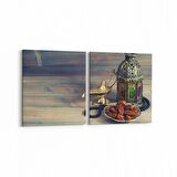 Olla 15114K2Y Gıda Görseli Kare 2'li Yatay Kanvas Tablo (Ölçü: 145X70)