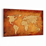 Olla 16156Y Harita Görseli Yatay Kanvas Tablo (Ölçü: 150X100)
