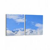 Olla 15532K2Y Gökyüzü Bulut Görseli Kare 2'li Yatay Kanvas Tablo (Ölçü: 65X30)