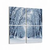 Olla 13590K4 Doğa / Manzara Görseli Kare 4'lü Kanvas Tablo (Ölçü: 145X145)