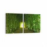 Olla 13688K2Y Doğa / Manzara Görseli Kare 2'li Yatay Kanvas Tablo (Ölçü: 125X60)