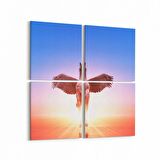 Olla 12500K4 Hayvanlar Alemi Görseli Kare 4'lü Kanvas Tablo (Ölçü: 65X65)