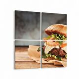 Olla 15168K4 Gıda Görseli Kare 4'lü Kanvas Tablo (Ölçü: 125X125)