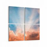 Olla 15970K4 Günbatımı Görseli Kare 4'lü Kanvas Tablo (Ölçü: 65X65)