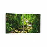 Olla 13236K2Y Doğa / Manzara Görseli Kare 2'li Yatay Kanvas Tablo (Ölçü: 85X40)
