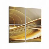 Olla 10095K4 Abstract Görsel Kare 4'lü Kanvas Tablo (Ölçü: 105X105)
