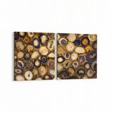 Olla 16708K2Y Mermer Desen Görsel Kare 2'li Yatay Kanvas Tablo (Ölçü: 65X30)