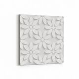 Olla 10450K Beyaz Kabartma Görseli Kare Kanvas Tablo (Ölçü: 25X25)