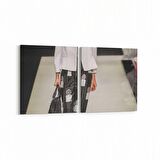 Olla 16914K2Y Model / Manken Görseli 2'li Yatay Kanvas Tablo (Ölçü: 65X30)