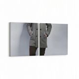 Olla 16870K2Y Model / Manken Görseli 2'li Yatay Kanvas Tablo (Ölçü: 65X30)