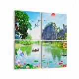 Olla 13602K4 Doğa / Manzara Görseli Kare 4'lü Kanvas Tablo (Ölçü: 125X125)