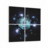 Olla 10381K4 Abstract Görsel Kare 4'lü Kanvas Tablo (Ölçü: 145X145)