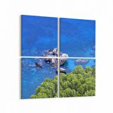 Olla 16506K4 Kumsal / Sahil Görseli Kare 4'lü Kanvas Tablo (Ölçü: 145X145)