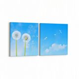 Olla 10716K2Y Ağaç Görseli Kare 2'li Yatay Kanvas Tablo (Ölçü: 85X40)