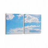 Olla 15489K2Y Gökyüzü Bulut Görseli Kare 2'li Yatay Kanvas Tablo (Ölçü: 85X40)