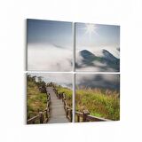 Olla 14618K4 Doğa / Manzara Görseli Kare 4'lü Kanvas Tablo (Ölçü: 145X145)