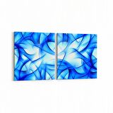 Olla 10159K2Y Abstract Görsel Kare 2'li Yatay Kanvas Tablo (Ölçü: 65X30)