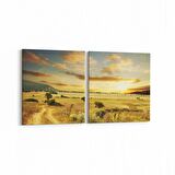 Olla 13920K2Y Doğa / Manzara Görseli Kare 2'li Yatay Kanvas Tablo (Ölçü: 105X50)
