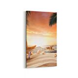 Olla 16038DD Günbatımı Görseli Dikey Dar Kanvas Tablo (Ölçü: 30X60)