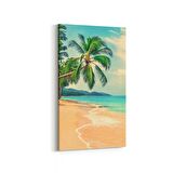 Olla 16601DD Kumsal / Sahil Görseli Dikey Dar Kanvas Tablo (Ölçü: 30X60)