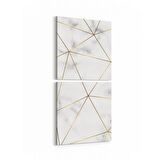 Olla 16736K2D Mermer Desen Görsel Kare 2'li Dikey Kanvas Tablo (Ölçü: 30X65)