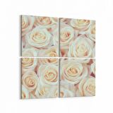 Olla 11632K4 Çiçek Görseli Kare 4'lü Kanvas Tablo (Ölçü: 125X125)