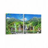 Olla 13226K2Y Doğa / Manzara Görseli Kare 2'li Yatay Kanvas Tablo (Ölçü: 65X30)