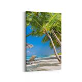 Olla 16559D Kumsal / Sahil Görseli Dikey Kanvas Tablo (Ölçü: 60X90)