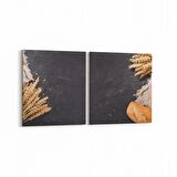 Olla 14997K2Y Gıda Görseli Kare 2'li Yatay Kanvas Tablo (Ölçü: 145X70)