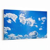 Olla 15554Y Gökyüzü Bulut Görseli  Yatay Kanvas Tablo (Ölçü: 150X100)