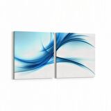 Olla 10181K2Y Abstract Görsel Kare 2'li Yatay Kanvas Tablo (Ölçü: 85X40)