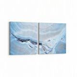 Olla 16718K2Y Mermer Desen Görsel Kare 2'li Yatay Kanvas Tablo (Ölçü: 65X30)