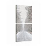 Olla 14403K2D Doğa / Manzara Görseli Kare 2'li Dikey Kanvas Tablo (Ölçü: 30X65)